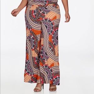 ASHLEY STEWART MOROCCAN PRINT WIDE LEG PANT